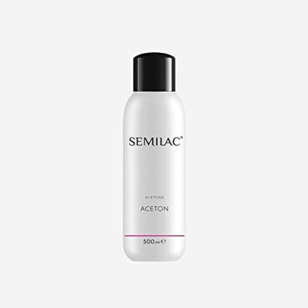 Semilac 100% Pure Acetone Salon Strength Nail Polish Remover For Gel Nail Polish Soak Off Gel Polish Acrylic Nails And Fibreglass Extensions. Dermatologically Tested.500ml