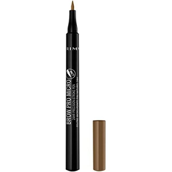 Rimmel London Brow Pro Micro 24HR Precision-Stroke Pen, Microfilling Felt Tip, Blonde, 1 ml