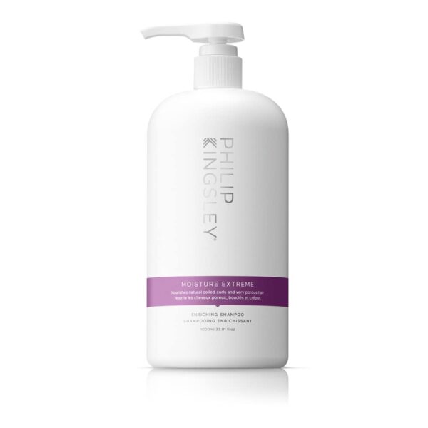 Philip Kingsley | Moisture Extreme Enriching Shampoo | For Curly, Dry, Damaged Hair | Moisturises, Hydrates, and Adds Shine| Detangles and Controls Frizz Adds Shine | 1000ml