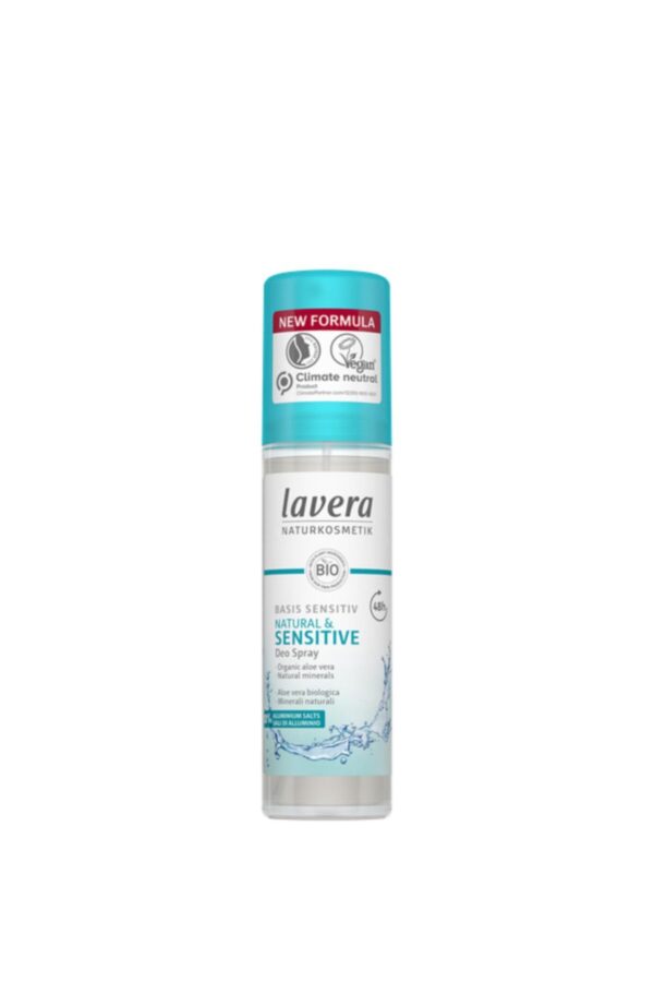 lavera Deo Spray basis sensitiv Natural & Sensitive NATURAL & SENSITIVE 48 h - vegan - natural cosmetics - organic aloe vera & natural minerals - without aluminum - 48 hours protection - 75 ml