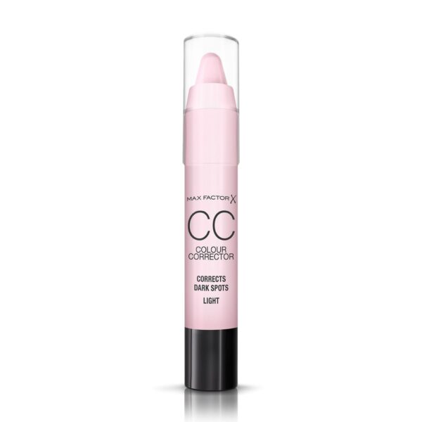 Max Factor CC Concealer Stick for Dark Spots, Light Skin, Pink, 3.4 g