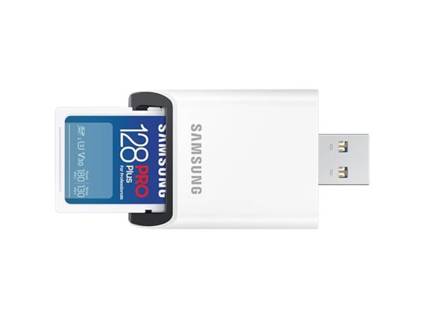 Samsung PRO Plus 128GB UHS-I U3 Full HD & 4K UHD 180MB/s Read 130MB/s Write Memory Card for Cameras and Drones with USB Card Reader MB-SD128SB/WW