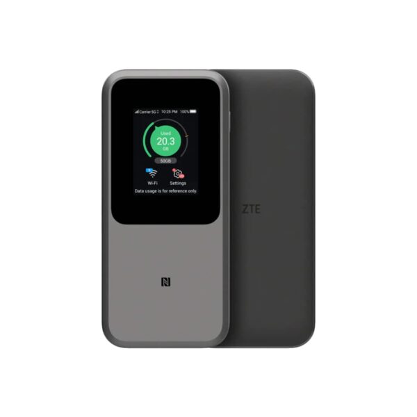 ZTE MU5120 – the most powerful portable 5G WiFi hotspot, huge 10000mAh battery, 18W reverse charge, NFC, 2.4” touch screen, connects 64 devices – Sim Slot UNLOCKED