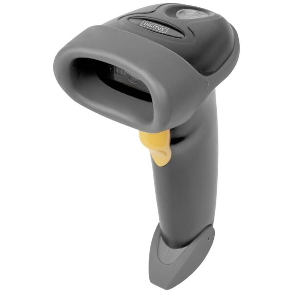 DIGITUS 2D barcode scanner - Bidirectional handheld scanner - 200 scans/s - 10 cm scanning range - 2 m cable USB-RJ45 - IP54 - Ergonomic grip - Barcodes & QR codes - Black/grey