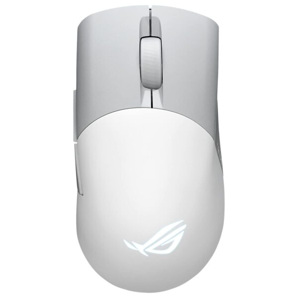 Asus ROG Keris Wireless AimPoint Gaming Mouse, Tri-mode connectivity (2.4GHz RF, Bluetooth, Wired), 36000 DPI sensor, 5 programmable buttons, ROG SpeedNova, Replaceable switches, Paracord cable, White