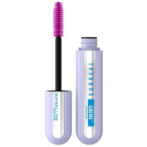 Maybelline New York Mascara with False Eyelash Effect, with Hybrid Fibre Technology and Lengthening Helix Brush, The Falsies Surreal Mascara, Black, Waterproof, 10 ml