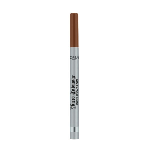 L'Oréal Paris Unbelieva Brow Micro Tatouage 105 Brunette, Smudge-proof Felt Tip Pen with Trident Tip, Up to 24H Hold, Microblading Effect