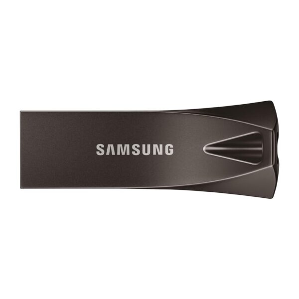 Samsung BAR Plus USB Flash Drive Type-A, 512 GB, 400 MB/s Read, 110 MB/s Write, Durable USB 3.2 Memory Stick with Key Ring, Titanium Grey, MUF-512BE4/APC