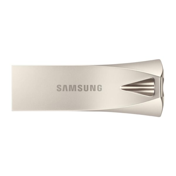 Samsung BAR Plus USB Flash Drive Type-A, 512 GB, 400 MB/s Read, 110 MB/s Write, Durable USB 3.2 Memory Stick with Key Ring, Champagne Silver, MUF-512BE3/APC