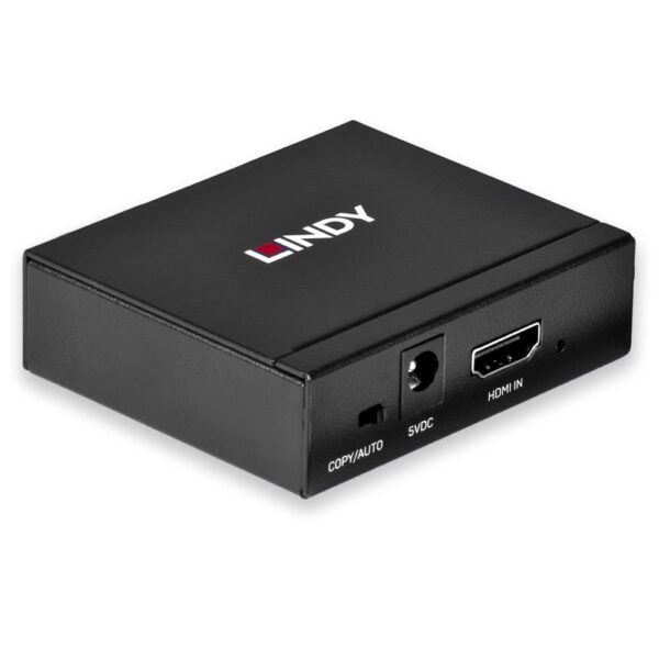 Lindy 2 Port 4K HDMI 10.2G Splitter, Splits a Single HDMI Source Across 2 4K Displays, Ultra HD 3840x2160@60Hz, EDID, HDCP 1.4, Sky, Virgin, Xbox, PlayStation, Blu Ray, PC, Set Top Box