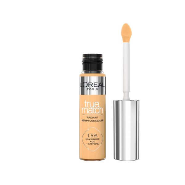 L'Oréal Paris Serum Concealer, Medium Coverage, Radiant Finish, With 1.5% Hyaluronic Acid and Caffeine, True Match, 6N, 10ml