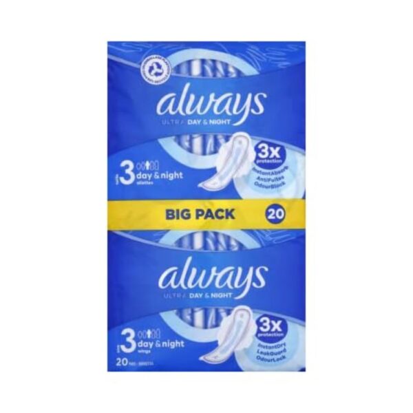 Always - 20x Ultra Day & Night Sanitary Pads Size 3 with Wings - 1 Piece