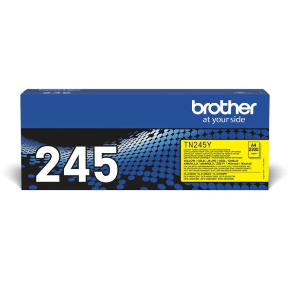 Brother TN-245Y Toner Cartridge, Yellow, Single Pack, High Yield, Includes 1 x Toner Cartridge, Brother Genuine Supplies