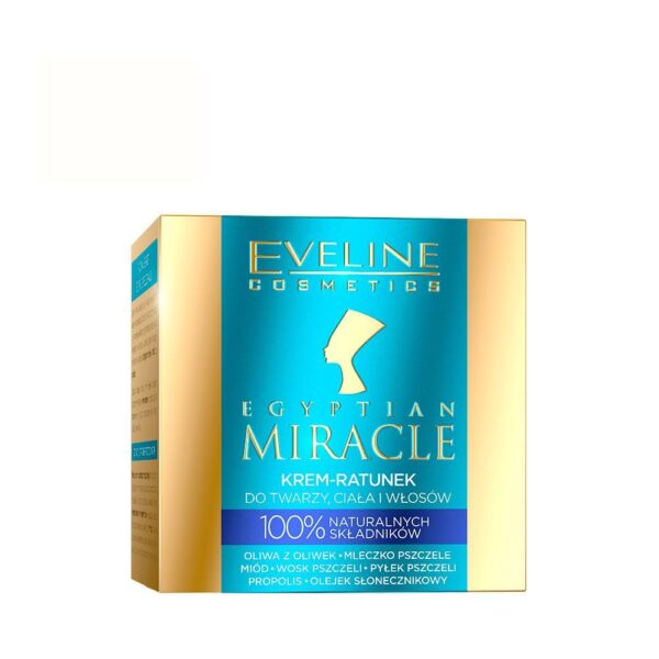 Eveline Cosmetics Egyptian Miracle Multi-Purpose Rescue Cream for Face, Body & Hair - Nourishing Olive Oil & Bee-Derived Ingredients