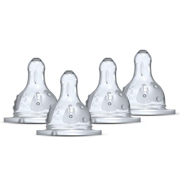 Dodie Set of 4 Round Anti-Colic Teats Initiation Flow 2 - Medium