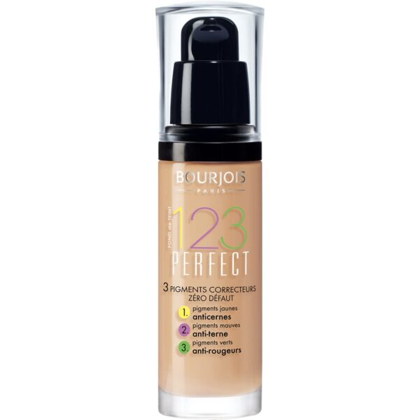 Bourjois 123 Perfect Medium Coverage Liquid Foundation 53 Light Beige, 30ml, 363532