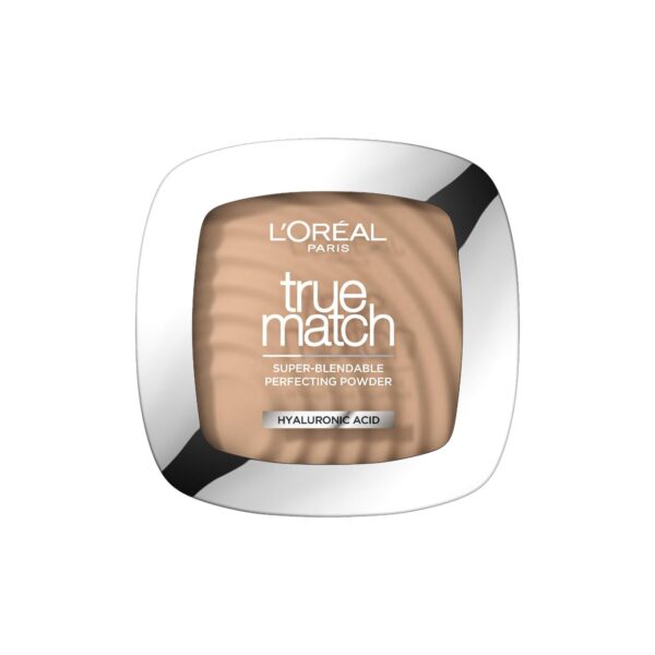 L'Oréal Paris Powder Foundation, Super-Blendable, With Hyaluronic Acid, Light Texture for a Flawless Finish, True Match Perfecting Powder, C2