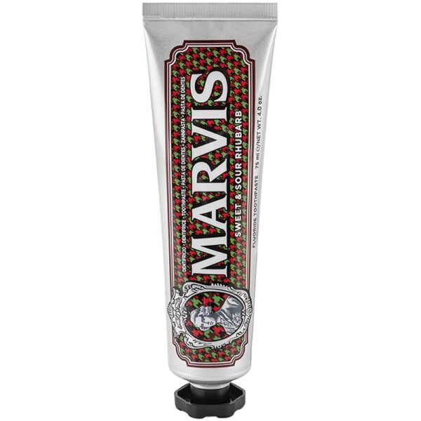 Marvis Sweet and Sour Rhubarb Toothpaste, 75ml, Sensational Rhubarb Flavoured Toothpaste Helps Remove Plaque with Long-Lasting Freshness