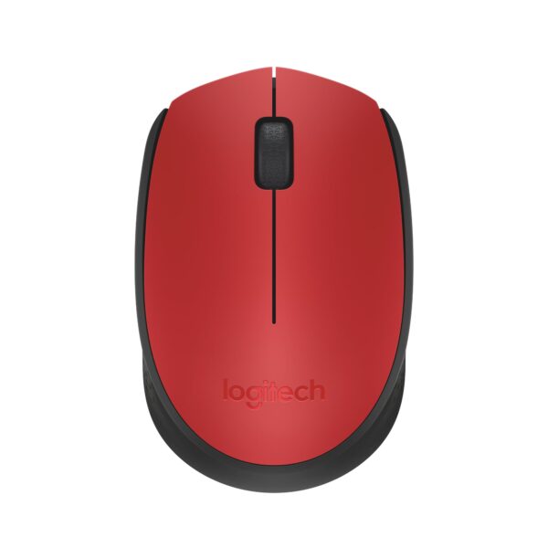 Logitech M171 Wireless Mouse for PC, Mac, Laptop, 2.4 GHz with USB Mini Receiver, Optical Tracking, 12-Months Battery Life, Ambidextrous - Red