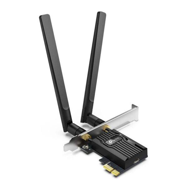 TP-Link Archer TX55E AX3000 Wi-Fi 6 Bluetooth 5.2 PCIe Adapter, Max 2402 Mbps 5 GHz and Max 574 Mbps 2.4 GHz, WPA3 Encryption Standard, MU-MIMO, Supports Windows 11/10 (64-bit) Only