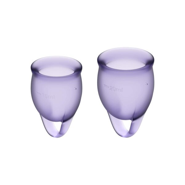 Satisfyer 'Feel Confident' Menstrual Cup Set Violet | Reusable Cups 15ml & 20ml | Soft Silicone, Leakproof