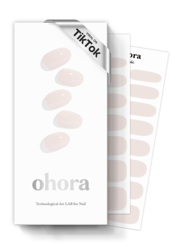 ohora Semi Cured Gel Nail Strips (N Cream Light) - Nude, Solid, 30 Pcs for 2 Nail Cycles, UV Lamp Compatible, Salon-Quality, Long-Lasting & Easy to Apply, Includes 2 Prep Pads, Nail File & Stick