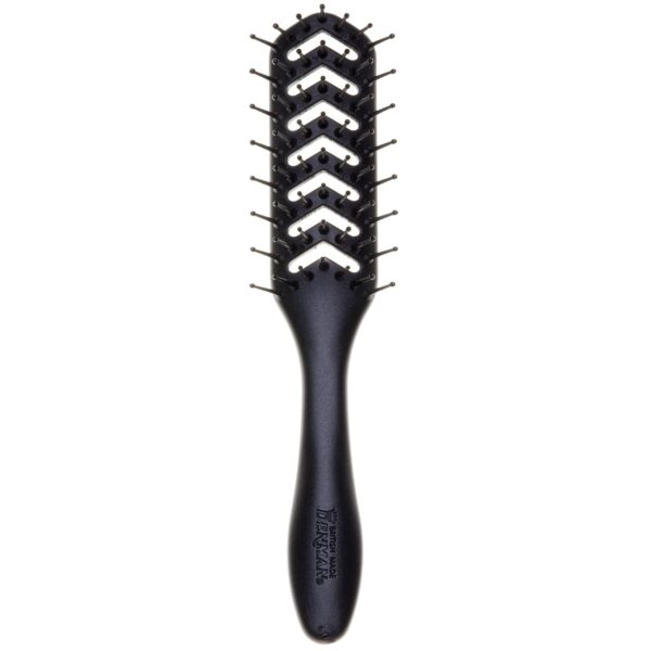 Jack Dean by Denman D200 Flexible Vent Brush for Blow Drying - Styling Hair Brush for Wet Dry Curly Thick Straight Hair - For Women and Men (Black)