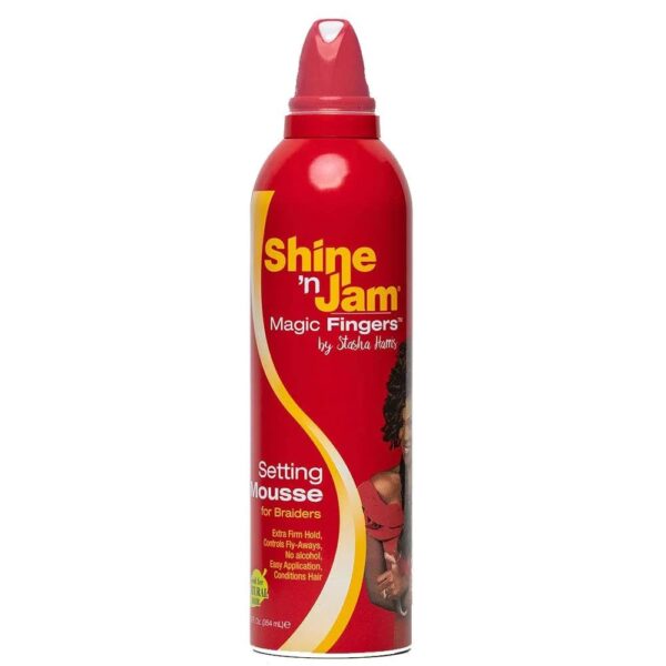 Ampro Shine 'N Jam Magic Fingers Setting Mousse For Braiders | Extra Firm hold - 12oz (354ml)