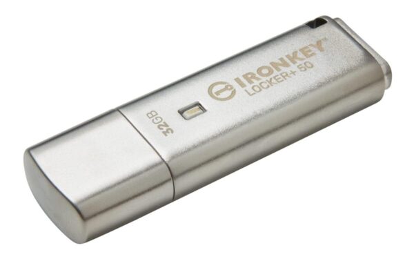 Kingston IronKey Locker+ 50 USB Flash Drive XTS-AES Encrypted for Data Protection with Automatic USBtoCloud Back Up-IKLP50/32GB