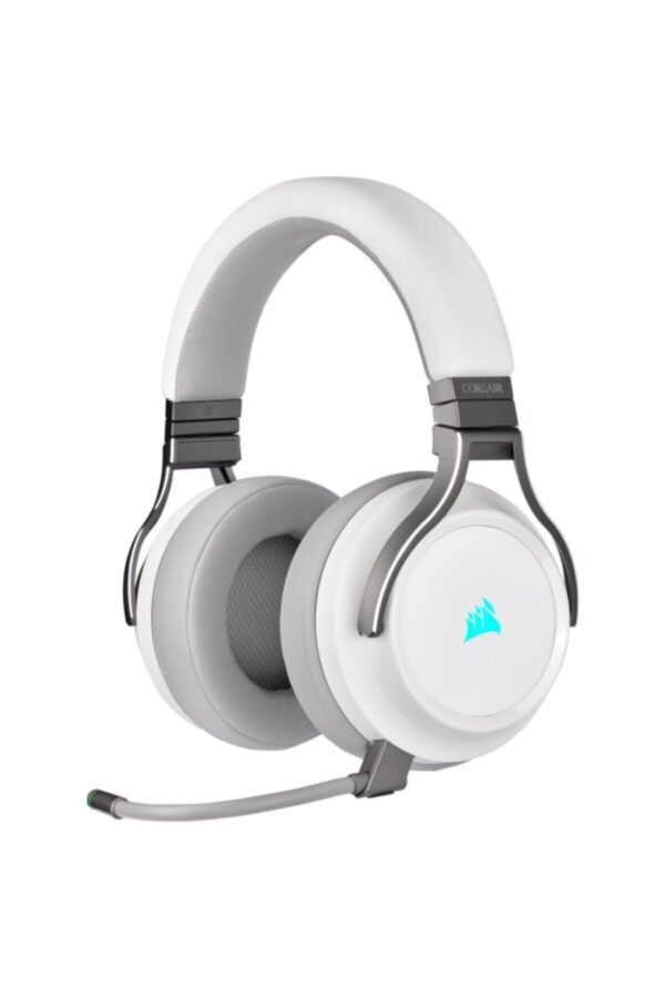 CORSAIR VIRTUOSO RGB WIRELESS High–Fidelity Gaming Headset – 7.1 Surround Sound – Detchable Omni-Directional Microphone – iCUE Compatible – PC, Mac, PS5, PS4, Nintendo Switch, Mobile – White