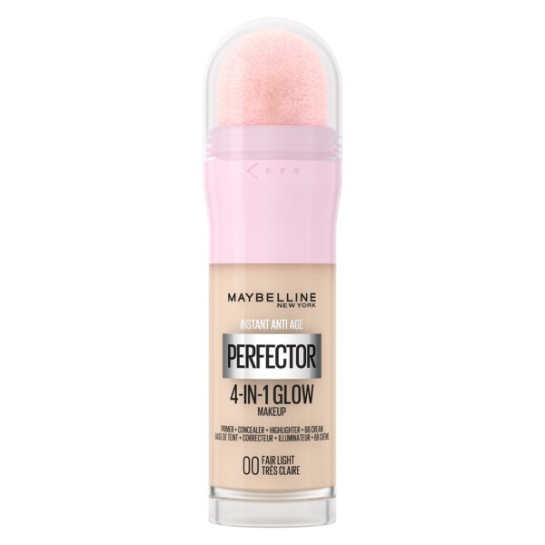 Maybelline New York Instant Anti Age Rewind Perfector, 4-In-1 Glow Primer, Concealer, Highlighter, Self-Adjusting Shades, Evens Skin Tone with a Glow Finish, Shade: 00 Fair Light