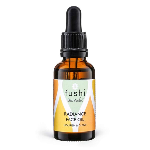 Fushi Biovedic Radiance Face Oil 30ml | Fresh Pressed | Ayurvedic Herb Manjisthta, Kalahari Melon Seed & Raspberry Seed | Best for Dull Skin, Fine Lines & Dry Skin Relief | Manufactured in The UK