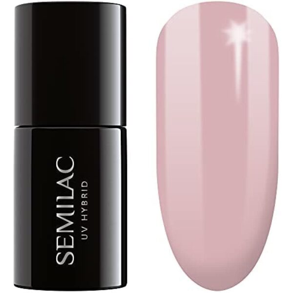 SEMILAC UV Gel Nail Polish - Soak Off, Long Lasting and Easy to Apply. Perfect for Home & Salon use UV/LED Gel Nails 7ml - 057 Nude Beige Rose.