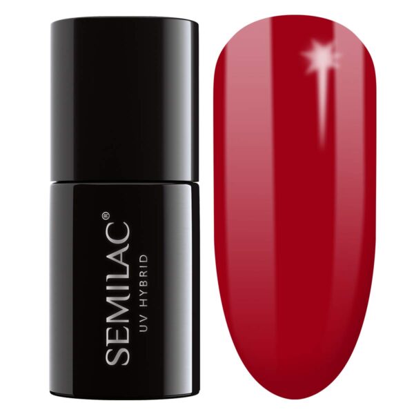 SEMILAC Gel Nail Polish | Long Lasting and Easy to Apply | Perfect for Home and Professional Manicure and Pedicure - 027 Intense Red UV Gel Nail Polish, 7 ml.