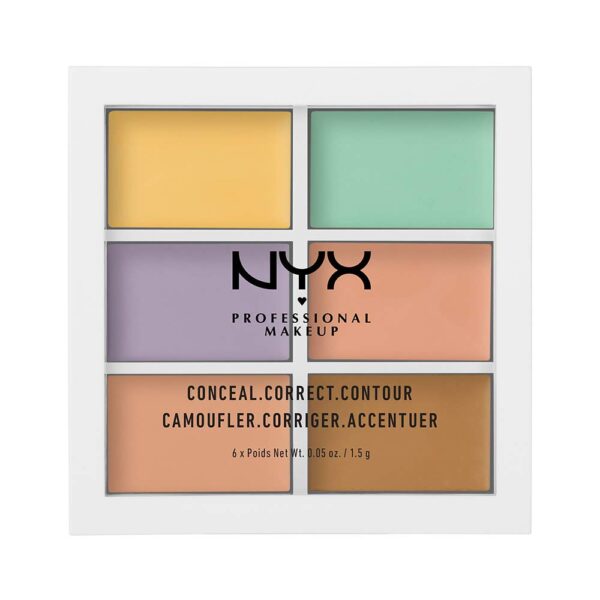 NYX Professional Makeup Colour Correcting Palette, Colour Concealer Makeup Palette, 6 creamy blendable shades