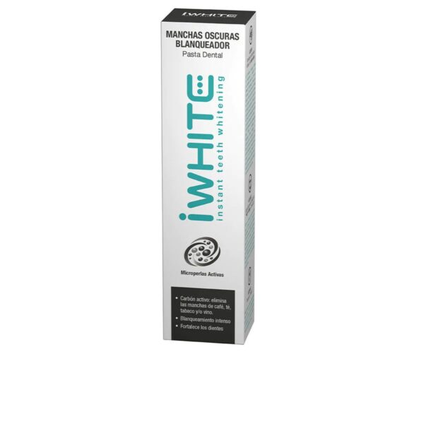 iWhite Dark Stains Teeth Whitening Toothpaste, 75 ml - Remove Dark Stains and Whiten Teeth - with Activated Charcoal for Teeth Stain Removal and Whiter Teeth - Eliminate Bad Breath and Restore Enamel