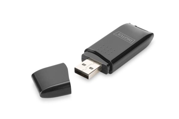 DIGITUS USB 2.0 card reader for memory card - Supports SD, SDHC, SDXC and Micro SD cards - Card reader - 480 Mbit/s - Plug & Play - Black