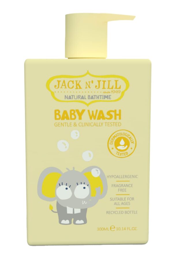 Jack N' Jill Baby Wash, Natural Kids Shower Gel Wash for Bathtime, Fragrance Free and Unscented, Suitable For All Ages 300ml