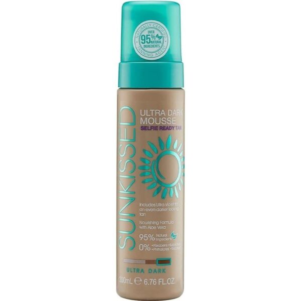 Sunkissed Self Tan Mousse Ultra Dark 200ml 95 Percent Natural