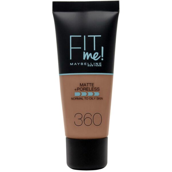 Maybelline Fit Me Foundation, Medium Coverage, Blendable With a Matte and Poreless Finish, For Normal to Oily Skin, Shade: 360 Mocha, 30ml