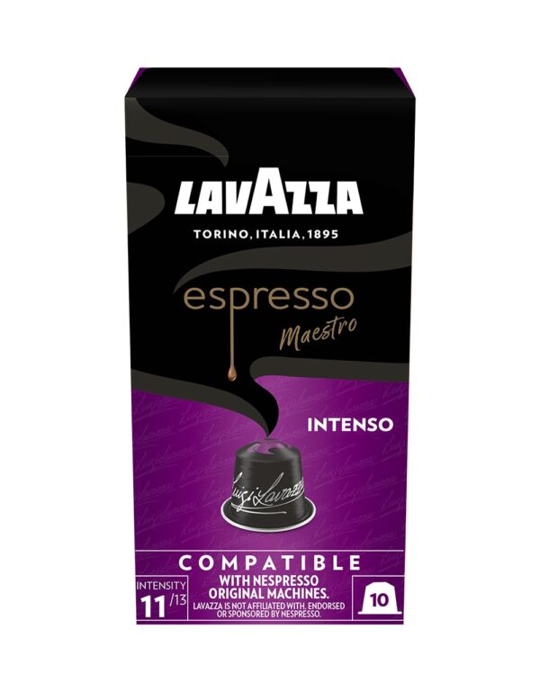 Lavazza Espresso Maestro Intenso, Nespresso Compatible Aluminium Capsules, Zero CO2 Impact 10 Capsules, 57g