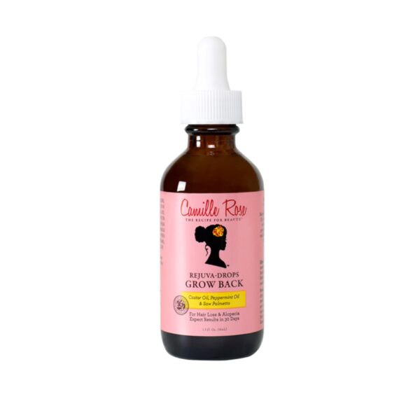 Camille Rose Rejuva Grow Back Drops, with Castor Oil, Peppermint Oil, and Saw Palmetto, for Hair Growth, 1.9 fl oz