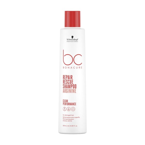 Schwarzkopf Professional Bonacure Repair Rescue Shampoo For Damaged Hair Vegan Care Complex Arginine Cell Equalizer Technology Moisturizing Restoring Inner Hair Strength Sulphate Free 250 ml