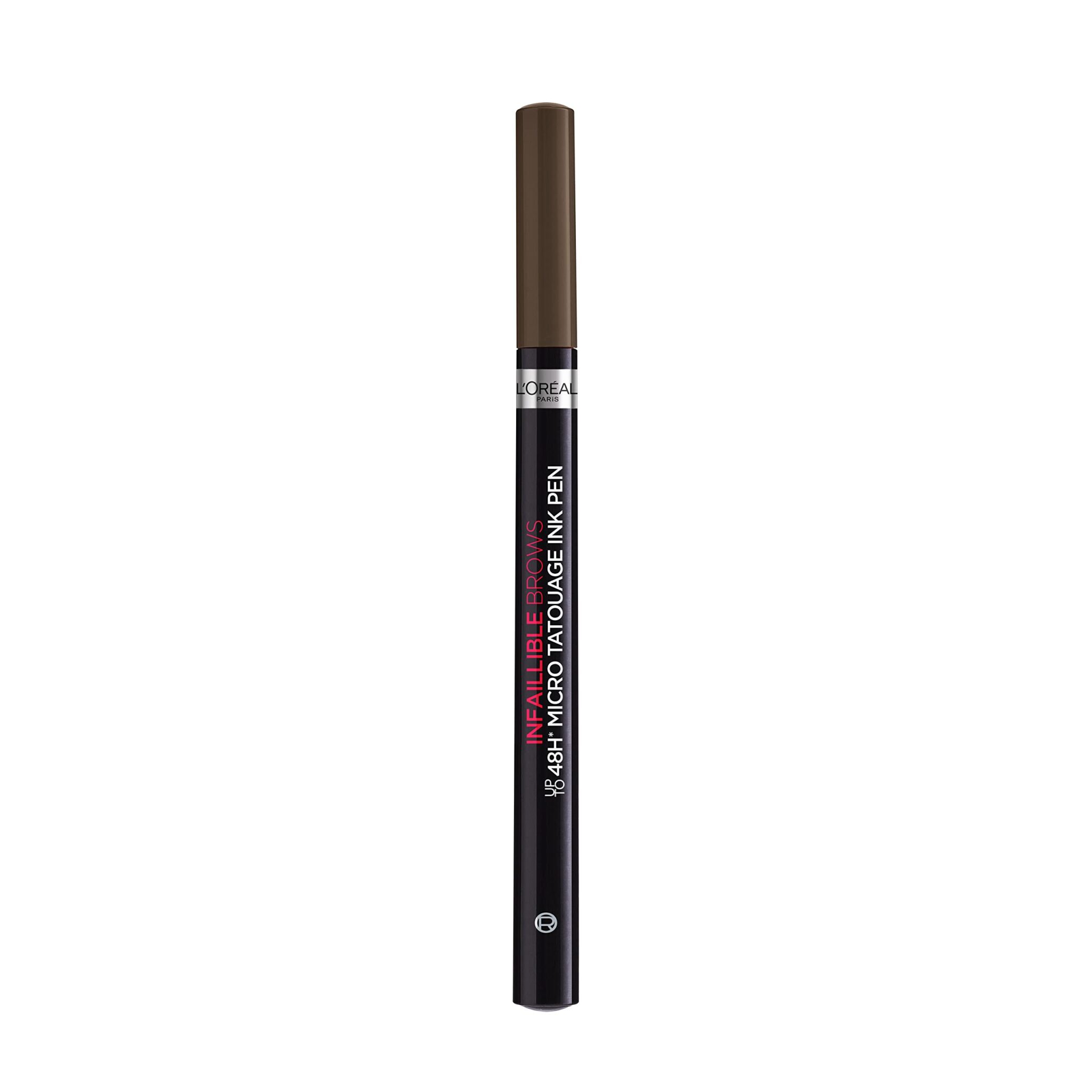 L'Oréal Paris Unbelieva Brow Micro Tatouage 109 Ebony Smudge Resistant Felt Pen with Trident Tip Up to 24H Hold Microblading Effect