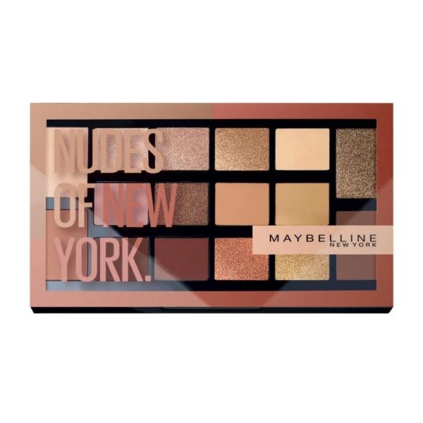 Maybelline Nudes of New York Nude Eye Shadow Palette, 16 Universal Shades, Shimmer & Matte - Nude Beige Eye Makeup