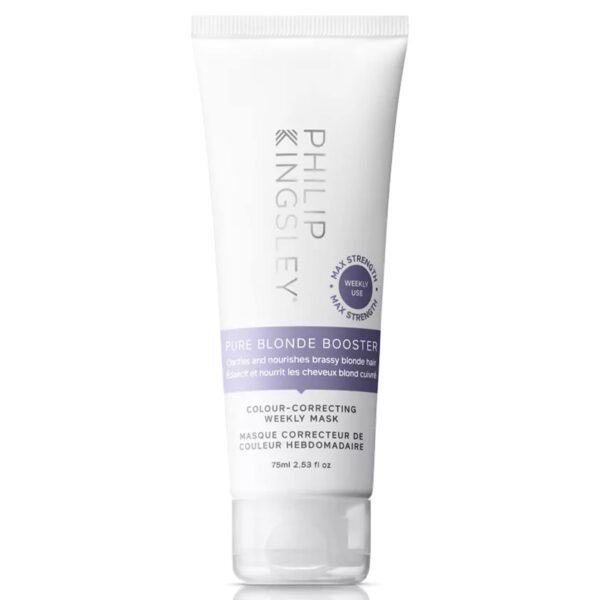 Philip Kingsley | Pure Blonde Booster Purple Mask | Colour Correcting Weekly Mask | For Blonde, Silver, Grey Platinum, Bleached, Brassy Hair | Toner for Orange Brassiness and Yellow Tones | 75ml