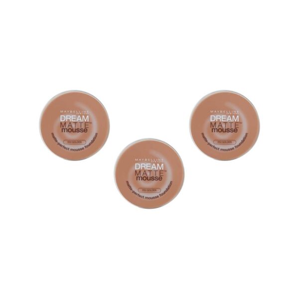 Maybelline New York Foundation dream matte mousse 32 Golden, Pack of 3 (3 x 18ml)