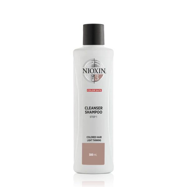 Nioxin 3-Part System | System 3 | Coloured Hair with Light Thinning Hair Treatment | Scalp Therapy | Hair Thickening Treatment | Cleanser Shampoo | 300 ml