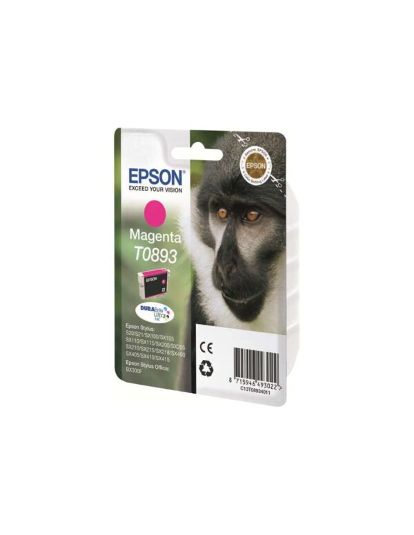 Epson T0893 Monkey Genuine Magenta Ink Cartridge DuraBrite Ultra