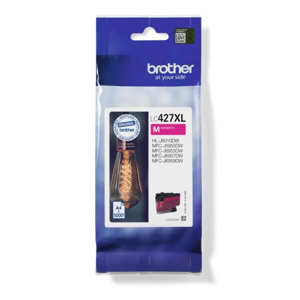 BROTHER LC-427XLM Inkjet Cartridge, Magenta, Single Pack, High Yield, Includes 1 x Inkjet Cartridge, Genuine Supplies